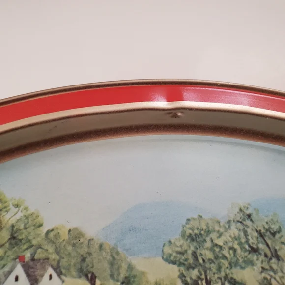 Vintage Sunshine Biscuits Tin Tray Plate Shopping on Main Street Melvin Bolstad - Picture 2 of 15